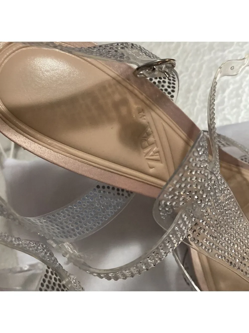 Zara VINYL HEELED CAGE TRANSPARENT SANDALS SZ US 10 EU 41 - Picture 8 of 12
